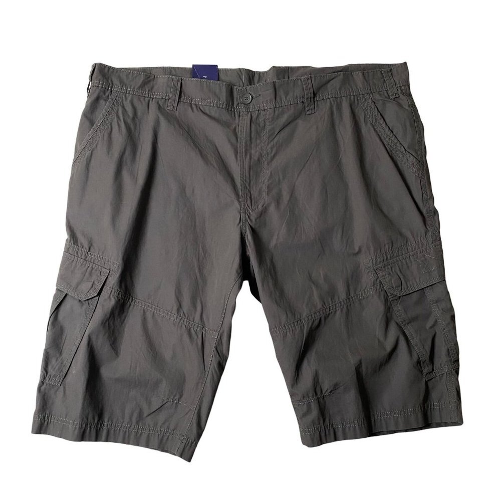 NWT Fashion Options Classic Fit‎ Men Waist 46 Gray 100% Cotton Cargo Shorts